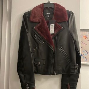Vero Moda faux leather faux fur Moto jacket